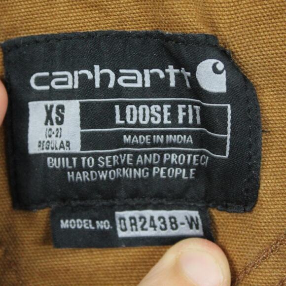 Carhartt Overalls Womens XS Brown Loose Fit Duck Canvas Bib Workwear Carpenter - Picture 6 of 12